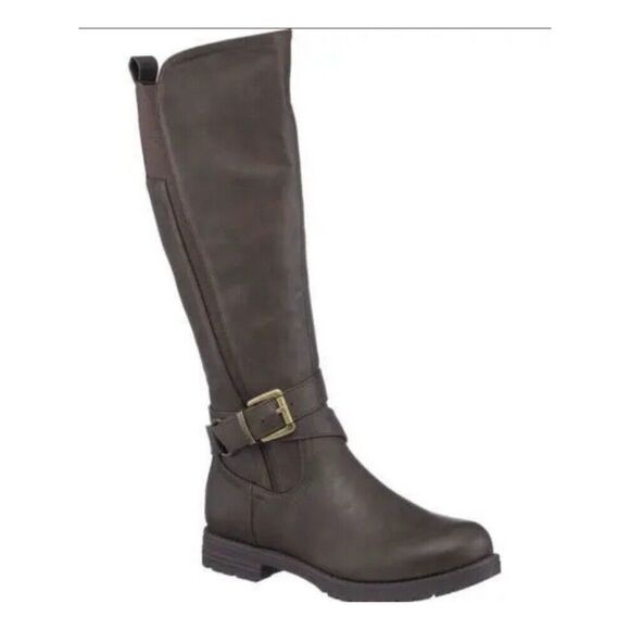 G.C. SHOES Womens Brown Comfort Aston Round Toe Block Heel Zip-Up Riding Boot 9 - Picture 1 of 1